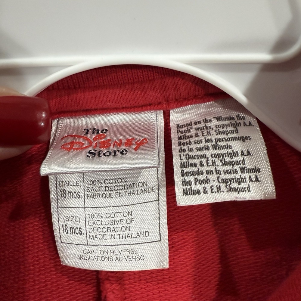 VTG 90s Y2K Disney Winnie the Pooh Romper Red Pooh Airplane Baby 18M Rare HTF - Picture 9 of 16